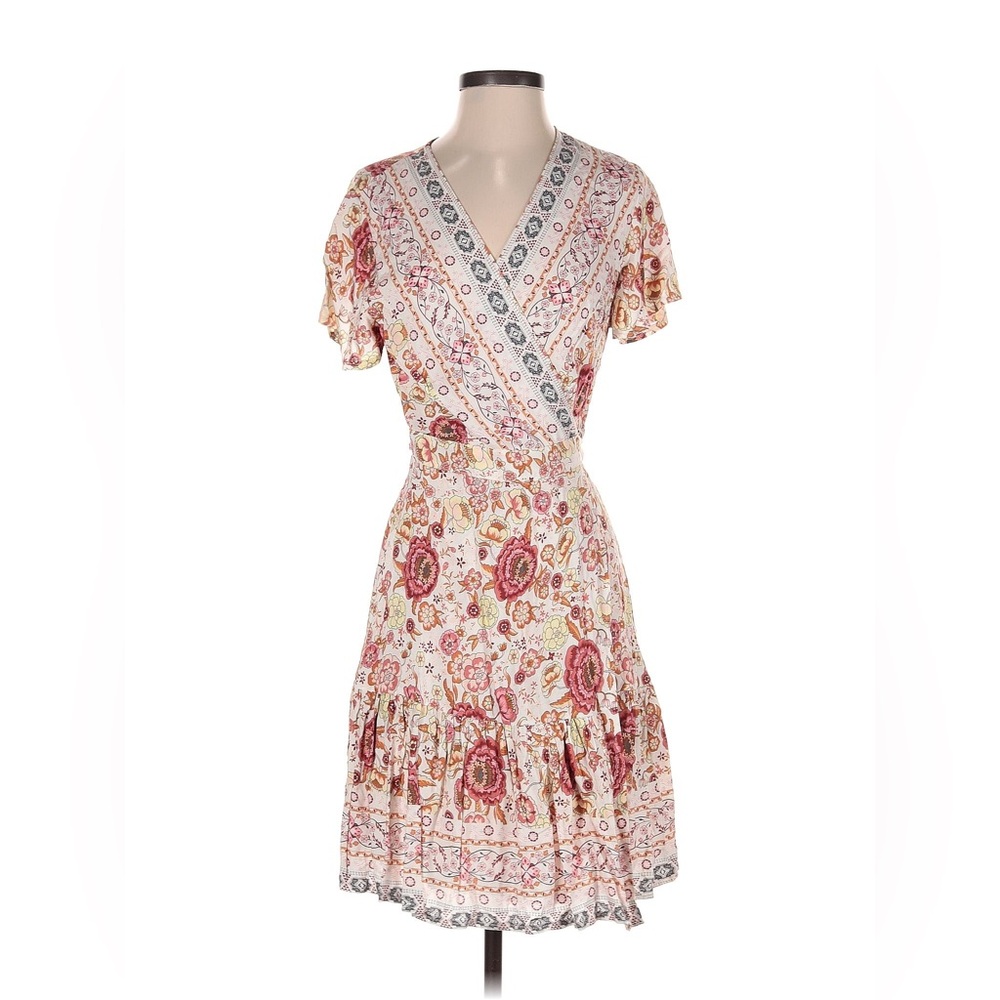 Zesica Boho spring floral wrap dress XL